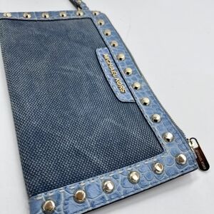 Michael Kors Blue Studded Clutch